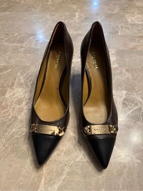 Coach Black and Gold Stiletto
Heels 6.5